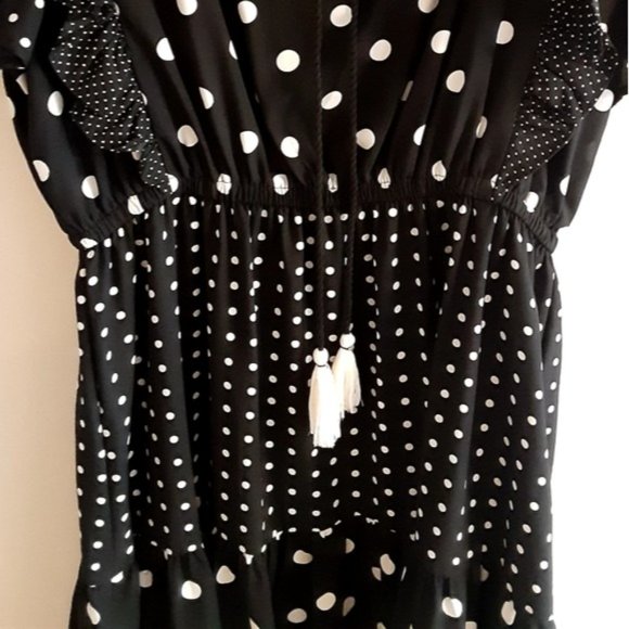 Zara Contrasting Polka Dots Ruffle Dress L - Picture 9 of 9